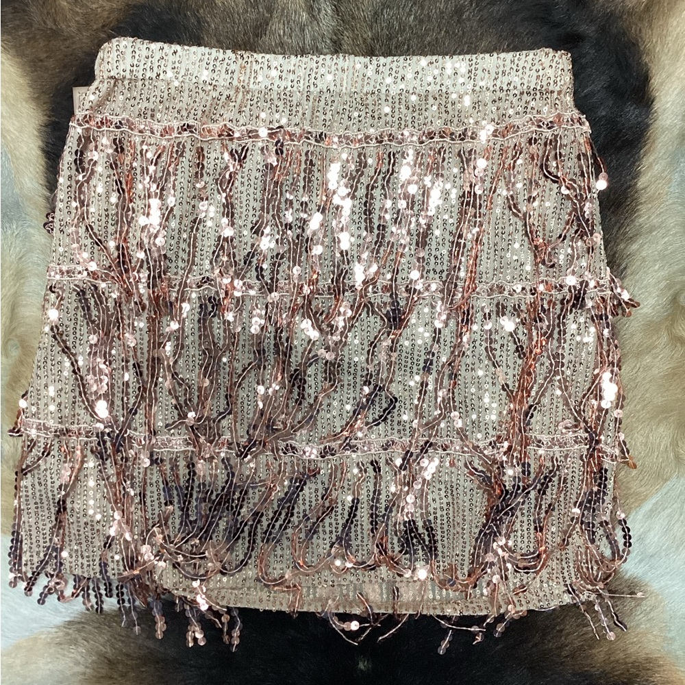 Ladies Sparkley Skirt Light Pink